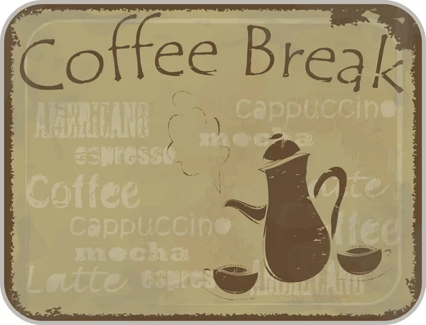 Ilustracja karty Przerwa kawowa — Wektor stockowy