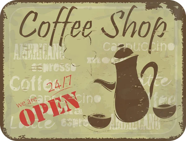 Modèle de signe Grunge pour café — Image vectorielle