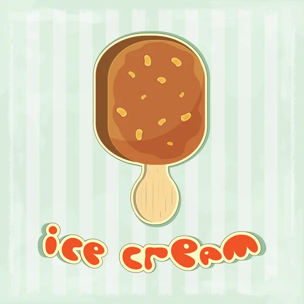 Мороженое на ретро фоне — стоковый вектор