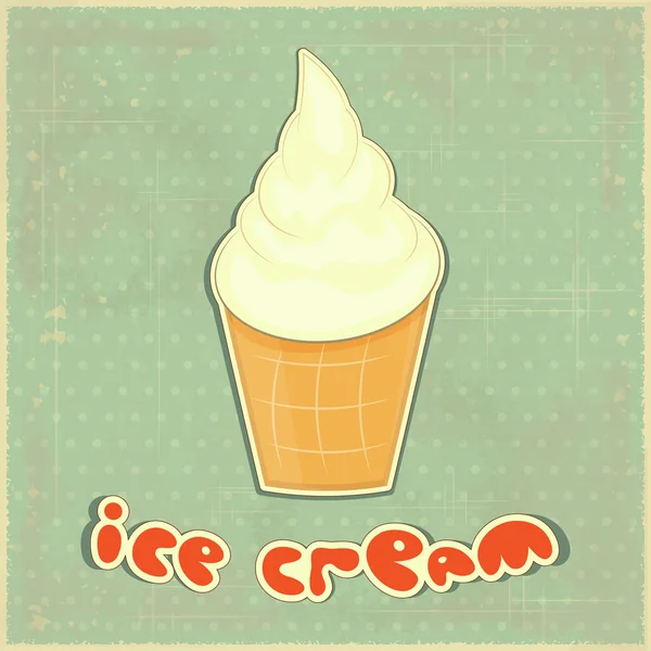 Ice cream vanília a retro háttér — Stock Vector