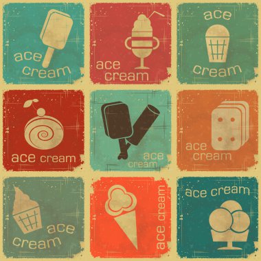 Ice Cream - set labels clipart