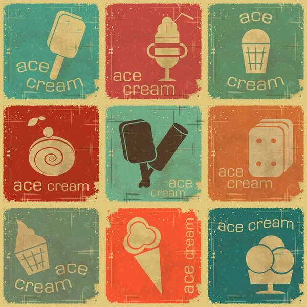 Ice cream - set etiketten — Stockvector