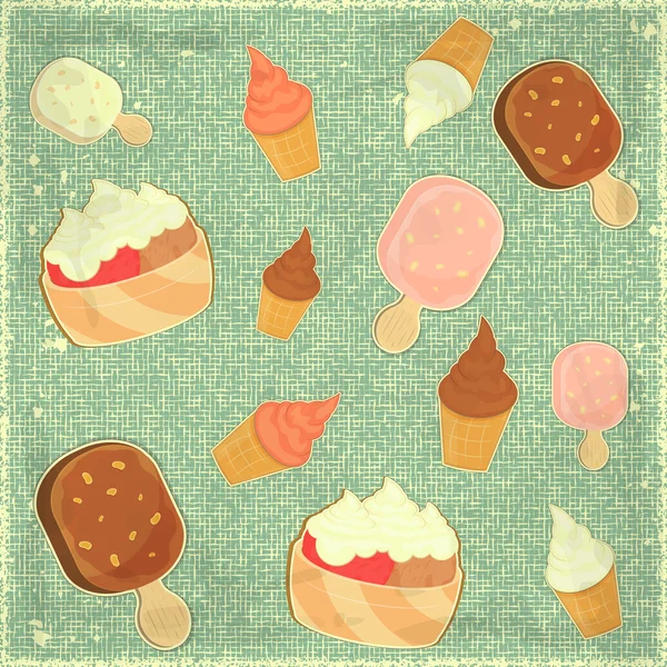 Crème glacée fond vintage — Image vectorielle