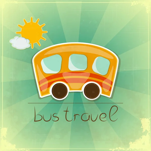 Fun bus travel card — Stock Vector
