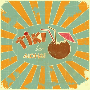 Retro Design Tiki Bar Menu clipart