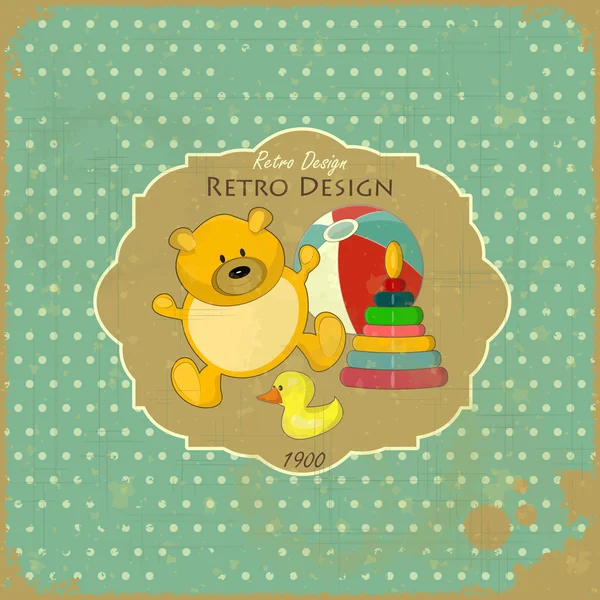 Retro design baby kort — Stock vektor