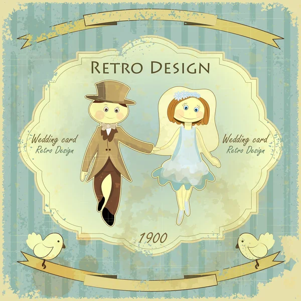 Vintage design svatební přání — Stockový vektor