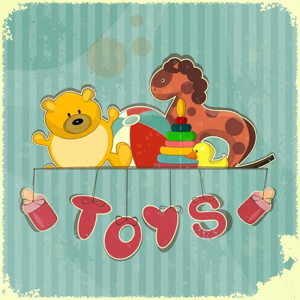 复古设计玩具商店 — 图库矢量图片