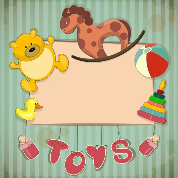 Cadre de jouets design vintage — Image vectorielle