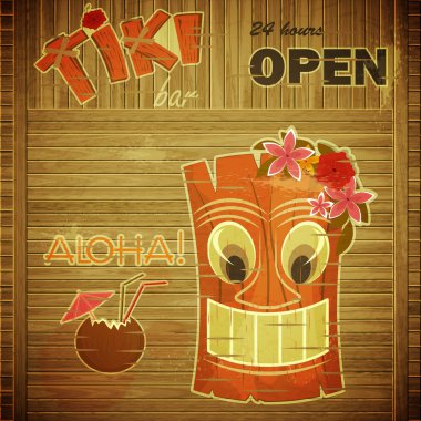 Vintage design hawaii menu clipart