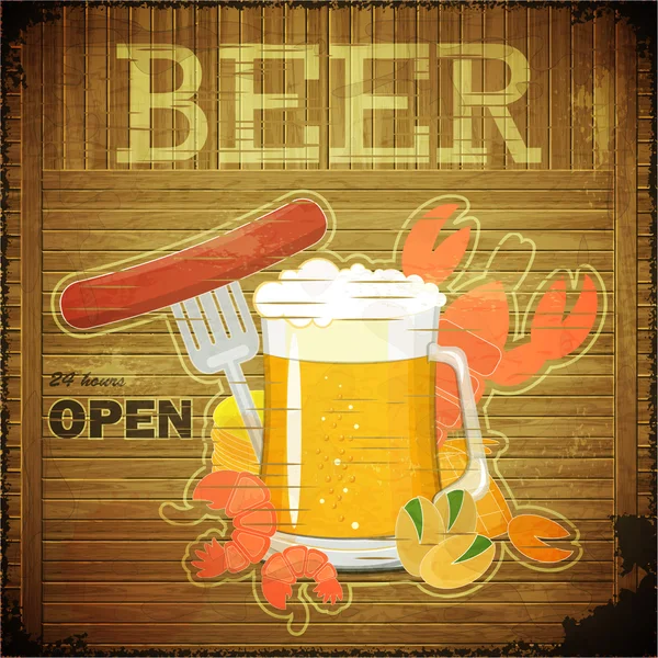 Menu de bière Grunge Design — Image vectorielle