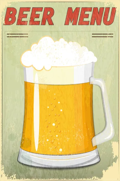 Ρετρό σχεδιασμό μενού μπύρα — Διανυσματικό Αρχείο