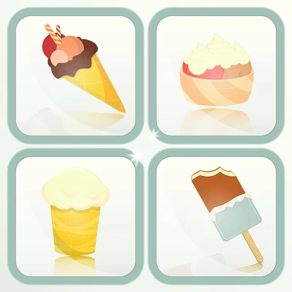 冰淇淋-设置标签 — 图库矢量图片