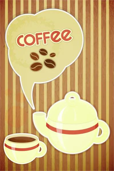 Kaffeetasse und Kaffeekanne — Stockvektor