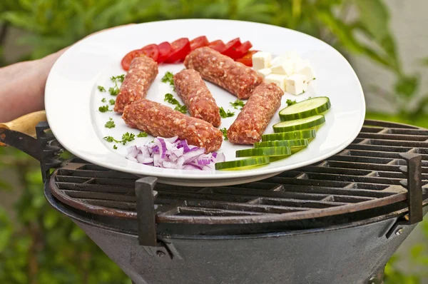 Cevapi on barbecue — Stock Photo, Image