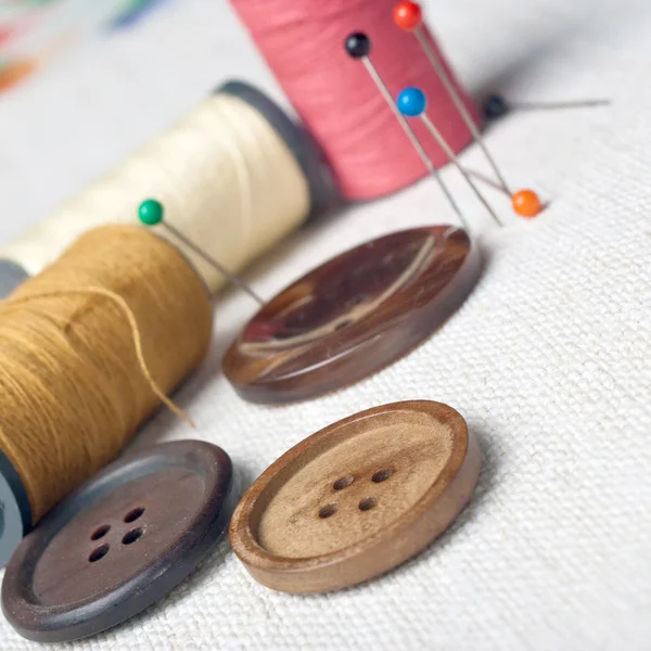 Vele Klosje van wol met naald — Stockfoto