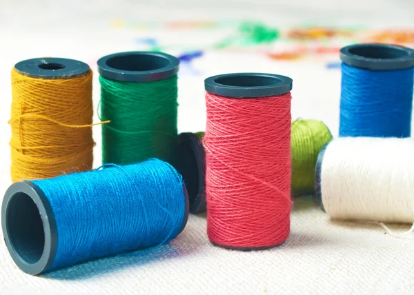 Many bobbin of thread — Stock Photo, Image
