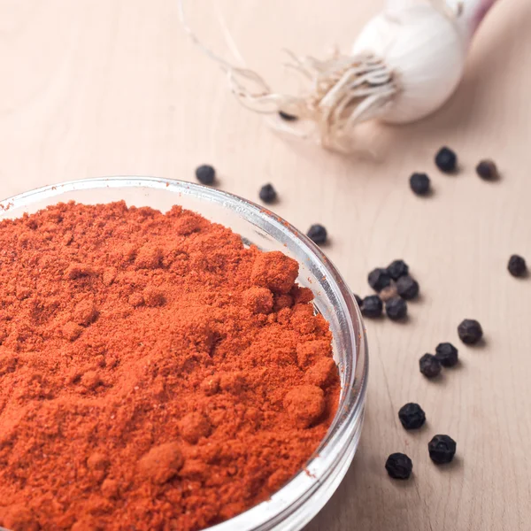 Paprika v skleněné misky — Stock fotografie