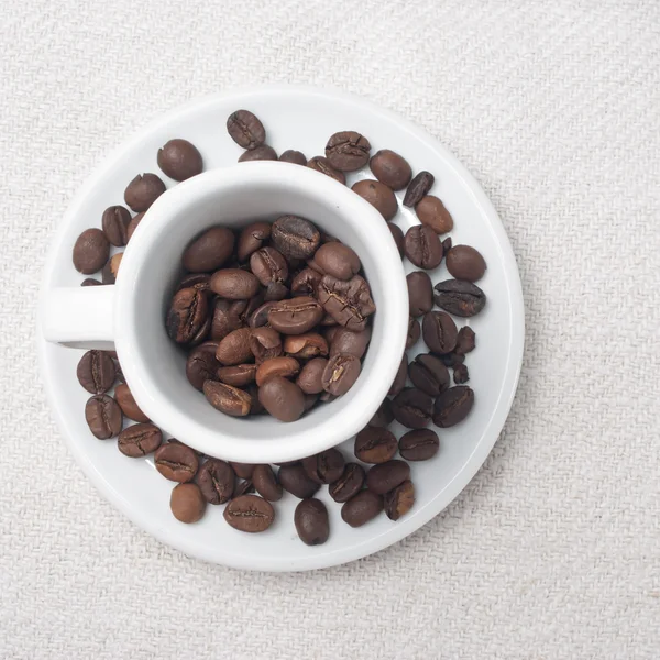 Kaffebönor i en kopp — Stockfoto