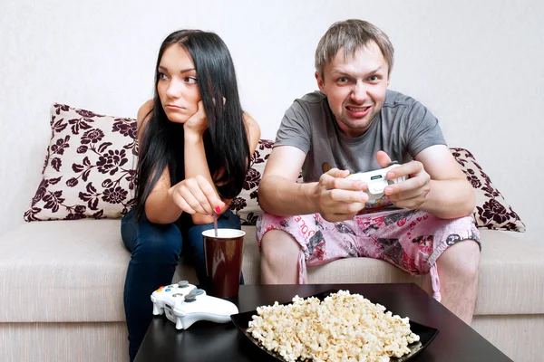 stock image Young Couple Siting On Sofa At Home #2