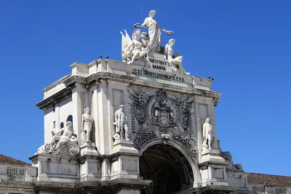 The triumphal arch in Praca do Comercio — Stock Photo, Image