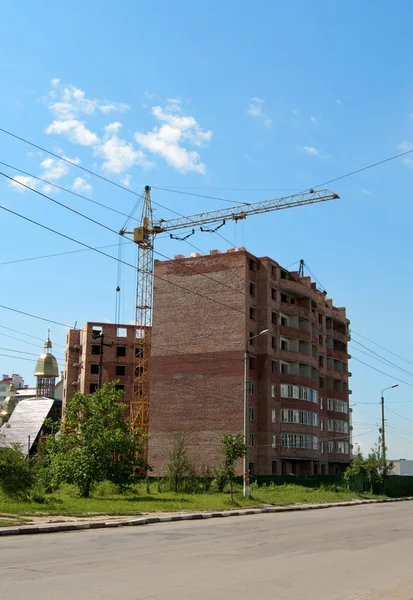 Construction against blue sky — 스톡 사진