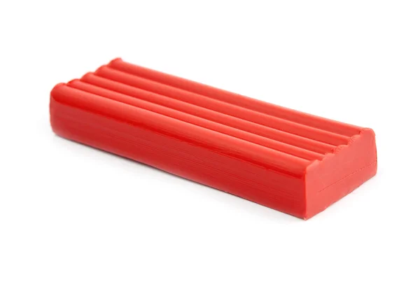 Red plasticine isolated — Stock Photo, Image