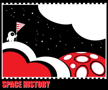 Funny monster in space clipart