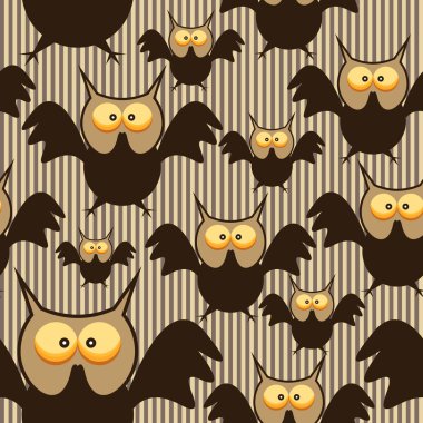 Seamless pattern with owl clipart