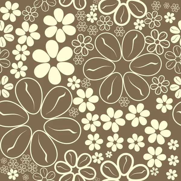 Vita blommor på brun bakgrund — Stock vektor
