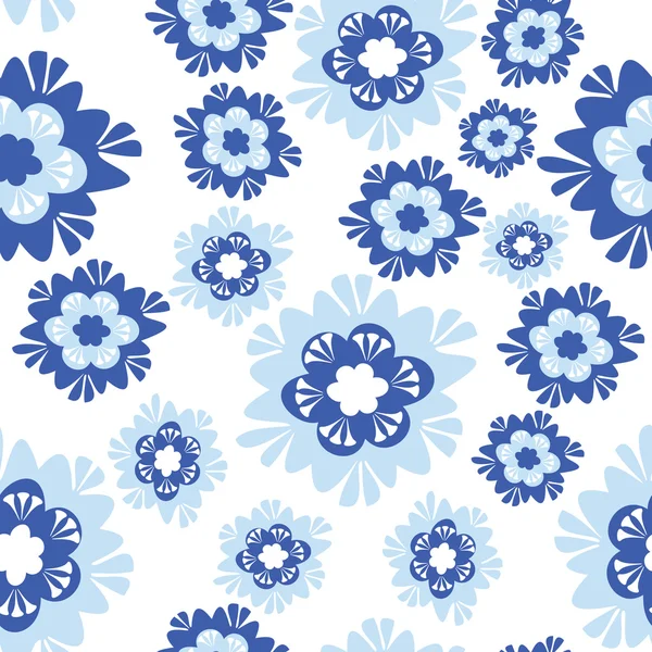 Flores azules sobre fondo blanco — Vector de stock