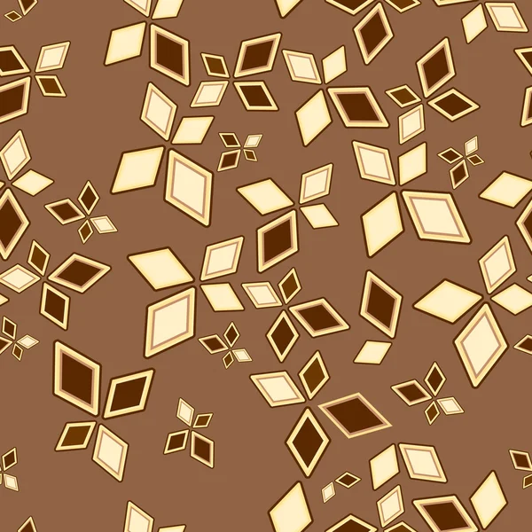 Fiori geometrici su sfondo marrone — Vettoriale Stock