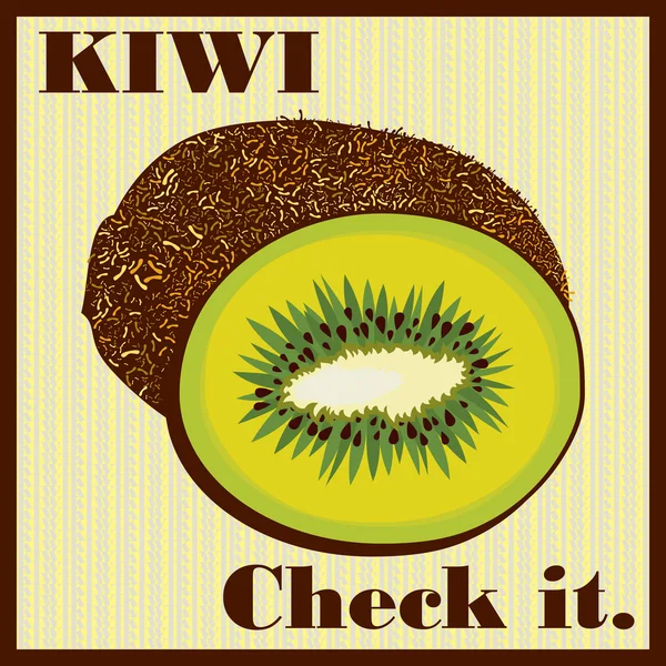 Fetta di Kiwi vettore — Vettoriale Stock