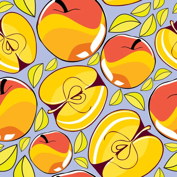 Apfel nahtloses Muster — Stockvektor