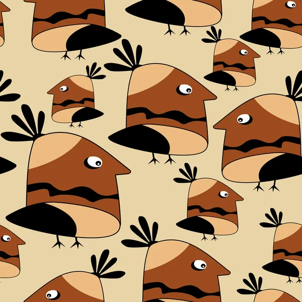 Oiseaux bruns sans couture — Image vectorielle