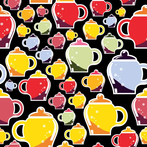 Colorful cups - pattern — Stock Vector