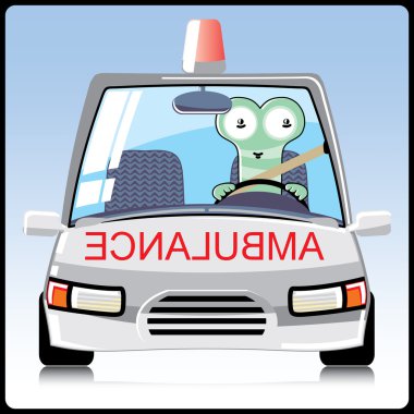 Monster in the ambulance clipart