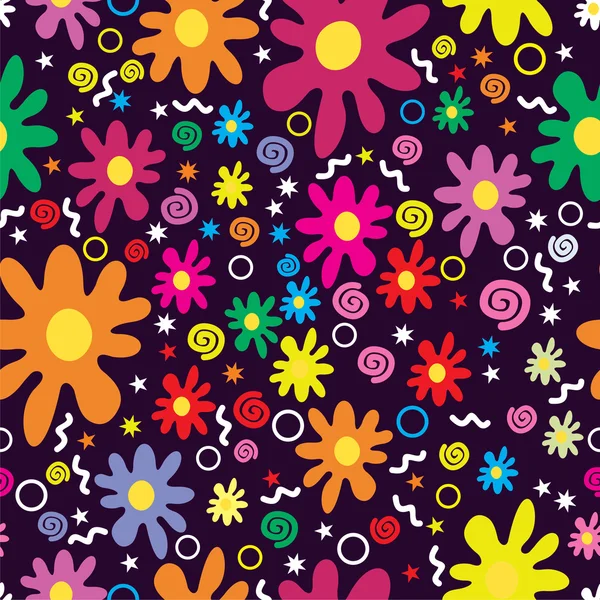 Kolorowy kwiatowy bezszwowe - wzór — Wektor stockowy