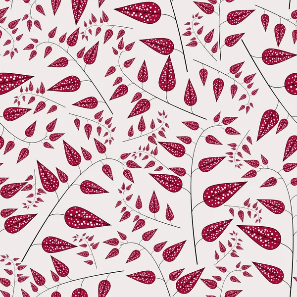 Feuilles rouges motif sans couture — Image vectorielle