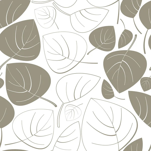 Feuilles sans couture sur fond blanc - motif — Image vectorielle