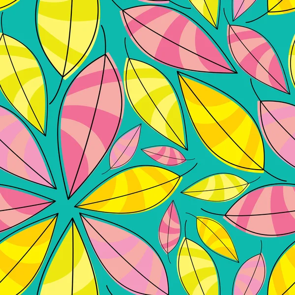 Feuilles tropicales colorées - motif — Image vectorielle