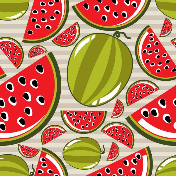 Watermeloen naadloze — Stockvector