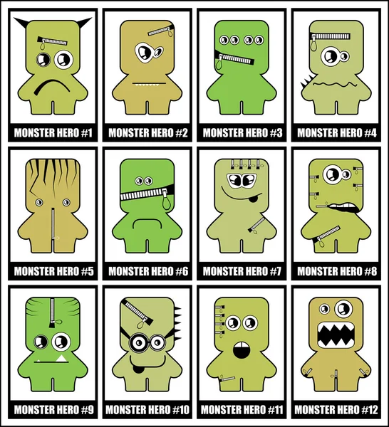 Douze monstres — Image vectorielle
