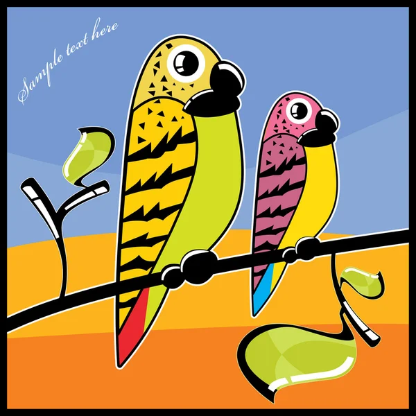 Couple perroquet — Image vectorielle