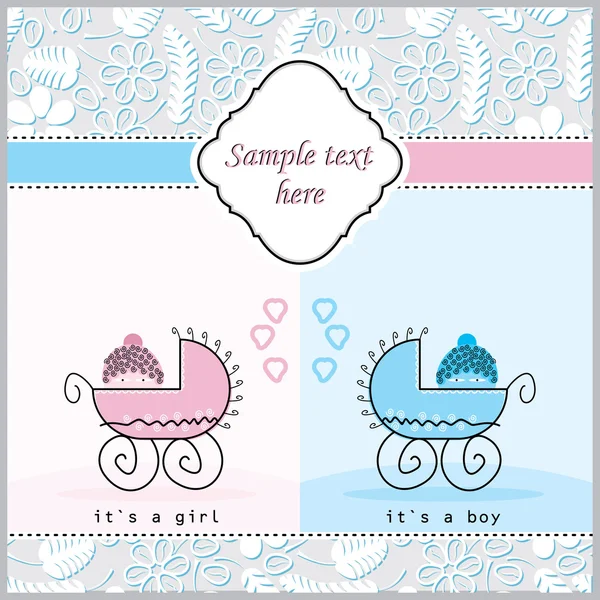 stock vector Two prams for girls and boys. cartoon Illustration of prams