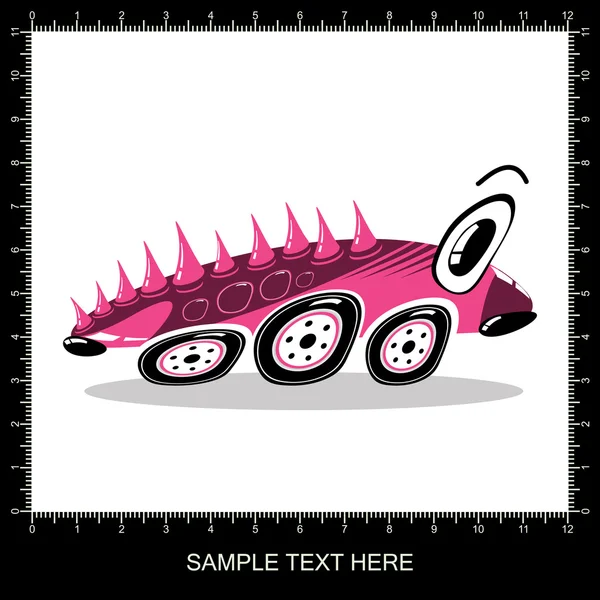 Roze cartoon grappige auto — Stockvector
