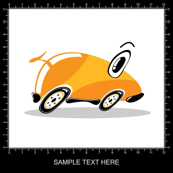 Orange dessin animé drôle de voiture — Image vectorielle