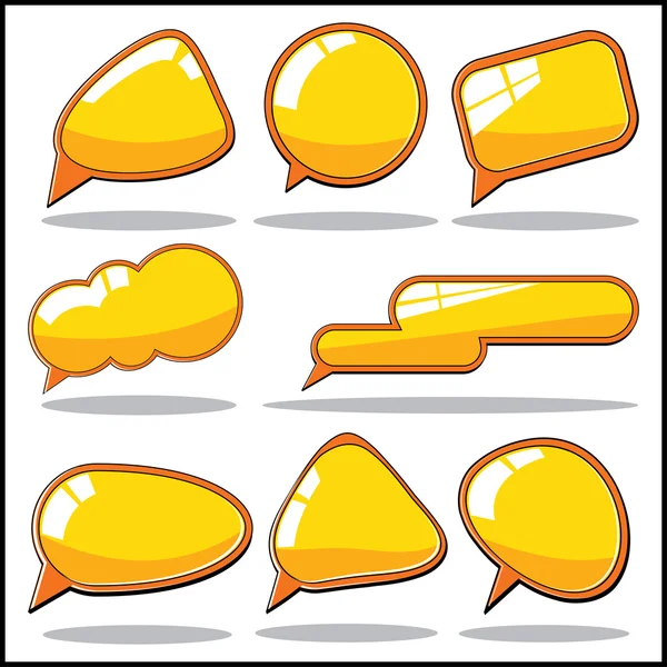 Yellow Speech And Thought Bubbles — Stock Vector