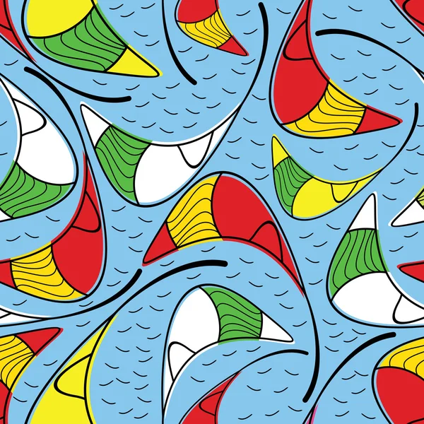 Tropiska dekorativa blad - sömlösa mönster — Stock vektor