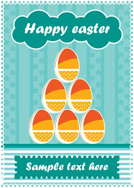 Húsvéti tojások - képeslap — Stock Vector